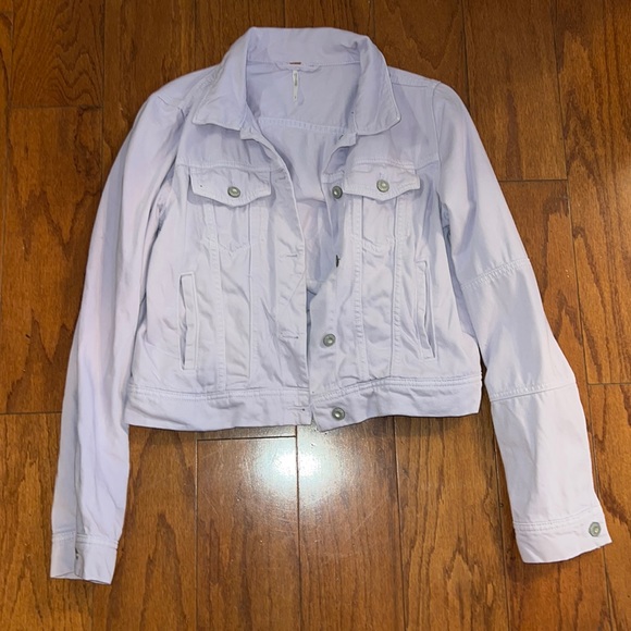 Free People light purple jean jacket